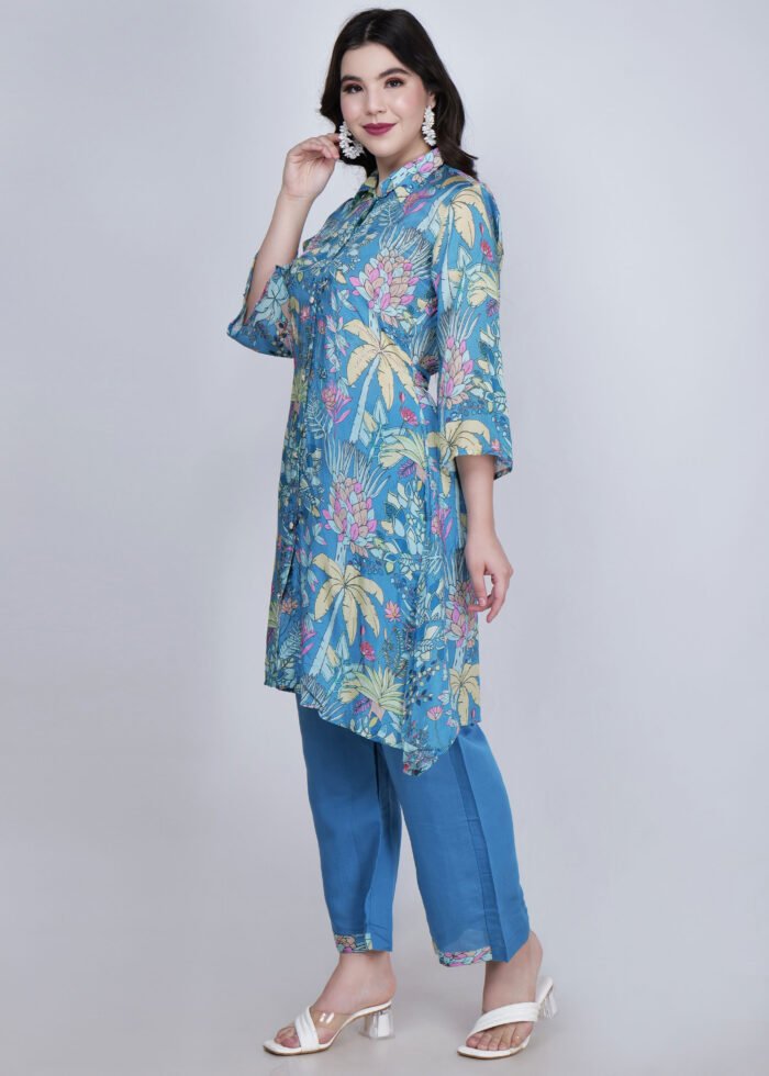 Kailee co-ord set shirt collar with palazzo pants