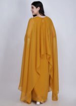 Aria short cape with stitched saree dress