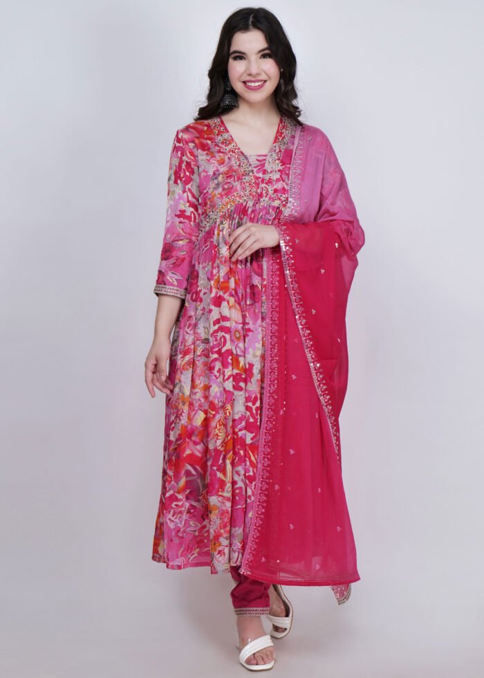 Kashish anarkali suit with pant and dupatta