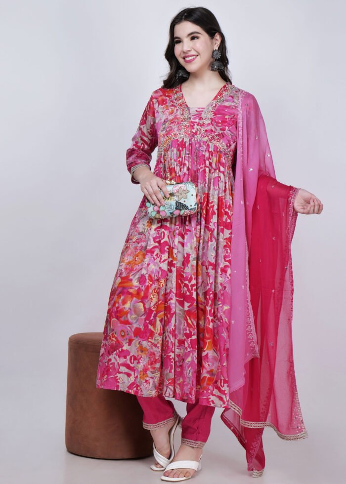 Kashish anarkali suit with pant and dupatta