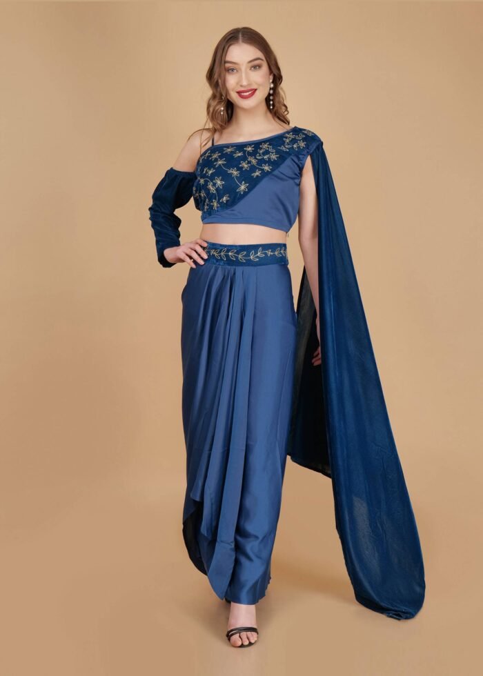 Belize party wear co-ord set stitched saree dress